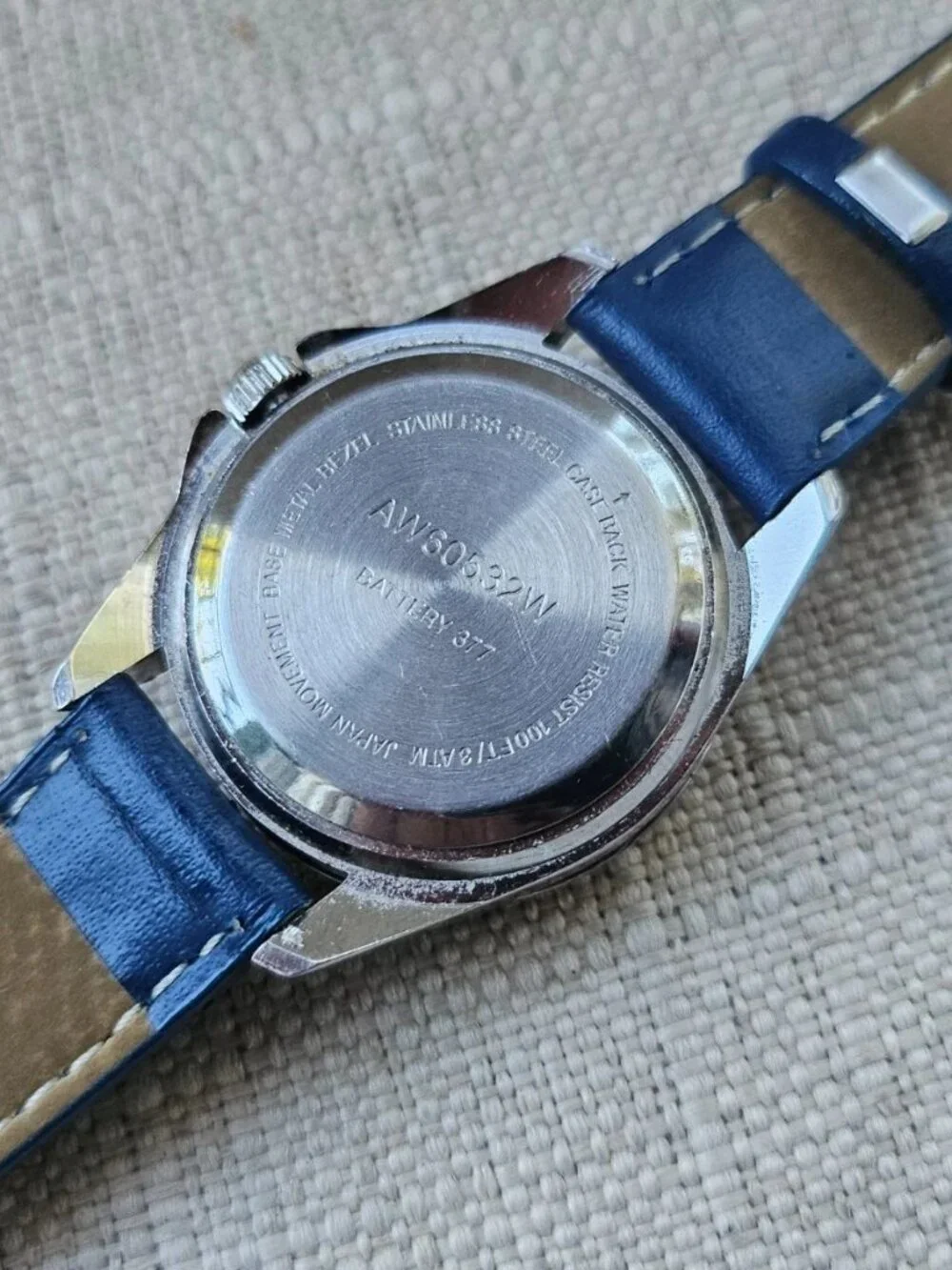 Women Wristwatch Blue Genuine Leather Strap Date Calendar Analog Quartz Watch